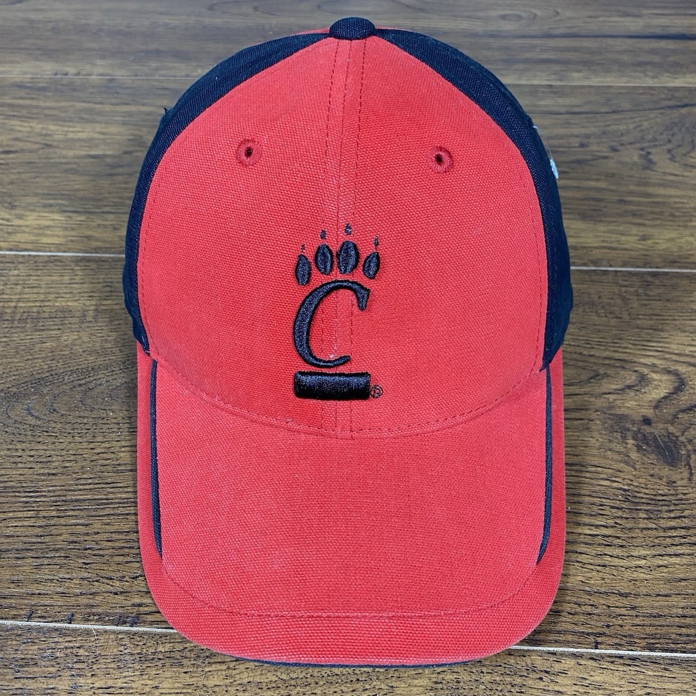 Vintage Cincinnati Bearcats Hat Strapback NCAA Cap Red Black Signatures One Size